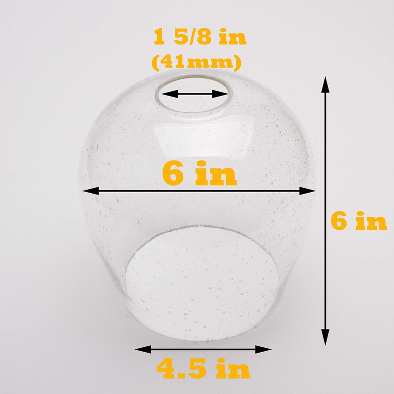 Seeded Bubble Glass Lamp Shade, LEDupdates 3 Pack Oversize Clear