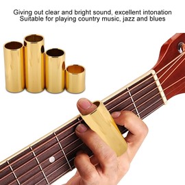 Guitar Slide, 4 Pieces Metal Bottle Neck Slide, Guitar Finger Slide, Bass Slide, Guitar Slide Set, Guitar Tone Bar for Electric Guitar, Bass Auxiliary Correction