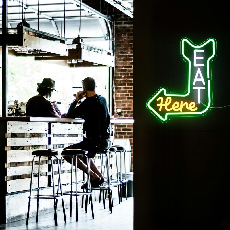 Eat Here Neon Sign Kitchen Neon Signs for Wall Decor