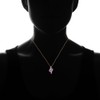 Plata de Ley Chapados en oro rosa imitación Gemstone redondo