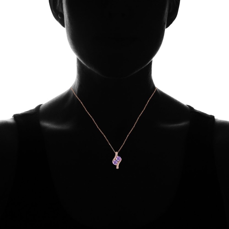 Plata de Ley Chapados en oro rosa imitación Gemstone redondo