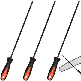 Files with Handle, File for Chainsaws, Saw Chain Files, 3 Pieces, 4.0 mm, 4.8 mm, 5.5 mm, Horse File, Round Files for Chainsaws, Round File, Horse Chainsaw File, Horse Rasp for DIY Electric Saws
