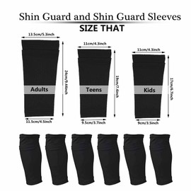 Soccer Shin Guards Sleeves, Shin Guard Sleeves, 2 Pcs Shin Sleeves and 2 Pcs Shin Guards, Leg Performance Support Football Shin Guards Pads Sleeves for Kids Girls for Running Cycling Walking(Kids)