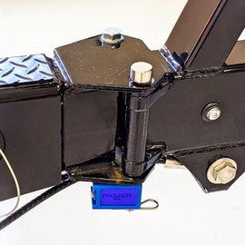 PACLOCK's UCS-80A-600 Trailer Hitch Lock, 5/8" Pin for Receivers, High Performance 6-Pin Cylinder, Keyed Differently, Blue Anodized Aluminum