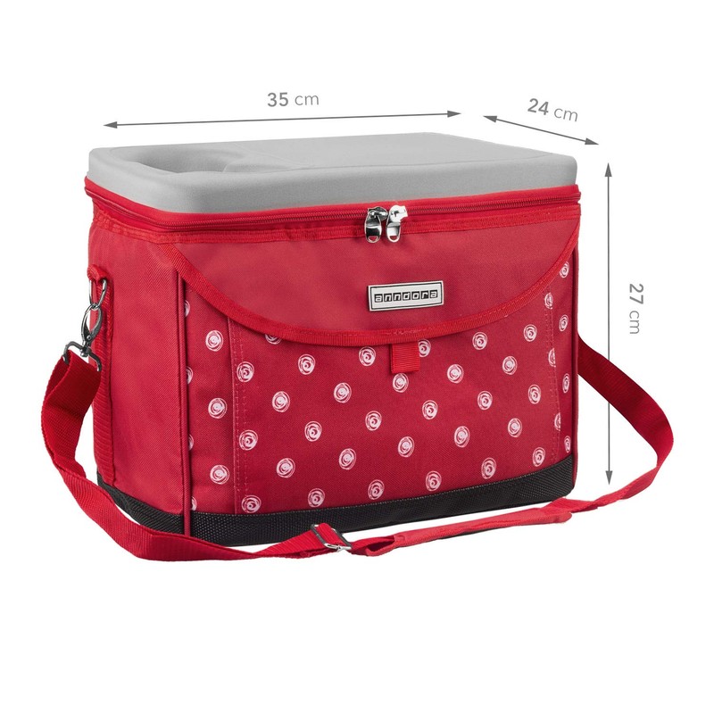 anndora Kühltasche Picknicktasche 22 L rot weiß gepunktet Isotasche Kühlbox