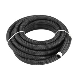 X AUTOHAUX 20ft 10AN Fuel Hose AN10 5/8" Universal Braided Nylon Stainless Steel CPE Oil Fuel Gas Line Hose Black