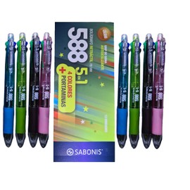 Bolígrafo 5 En 1 Sabonis FB588 4 Tintas Mas 1 Portaminas Caja con 12 Piezas