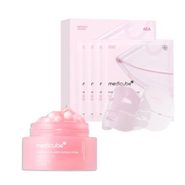 medicube Máscara gel gelatina colágeno rosa PDRN Salmon DNA piel brillante elasticidad reafirmante hidratante  Crema cápsula niacinamida tono desigual