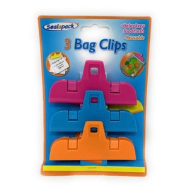 Sealapack SAP1069, 3PC LARGE BAG CLIPS - KITCHEN STORAGE FOOD FRESH FREEZER FRIDGE PLASTIC SEAL NEW, Clear, 18.0 cm*12.5 cm*2.5 cm