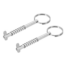 PATIKIL 2pcs 316 Stainless Steel Quick Release Pin Bimini Top Pin Available Length 65mm Total Length 76mm Diameter 6.3mm Boat Marine Hardware with Drop Cam and Spring for Deck Boat Bimini Top