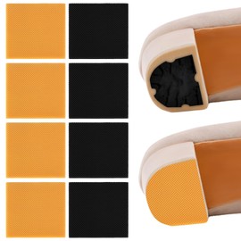 8 Pcs High Heel Patch, Rubber Boot Heel Replacement Square Sole Repair Tips Stickers, Non-Slip Heels Protectors Rubber Repair Pad Accessories for High Heels Boots