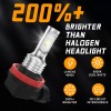 AUIMSOCO 6000K LED Headlight High Low Beam Fog Light Bulbs