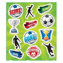 HENBRANDT 12 x Football Sticker Sheets Mini Stickers for Children Arts and Crafts Kids Birthday Reward Party Bag Favours Loot Fillers Lucky Dip Boys Girls, Green (N51 058)
