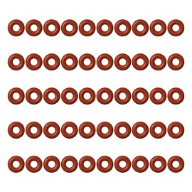 FOCMKEAS 50 PCS Silicone O-Rings, 4mm OD 1mm ID 1.5mm Width VMQ Seal Gasket for Wide Variety of Sealing Applications, Red