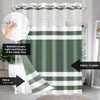 Nesphy No Hook Green Shower Curtain with Snap-in PEVA Liner
