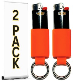 Lighter Holders for J6 BIC's. 2 Pack of Lighter Pouches, Cases, Holders and More for Full Size J6 BIC | Lighters NOT Included (Orange)