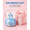 Snow Globe, Castle Musical Snowglobe with Automatic Snowfall (Blue)