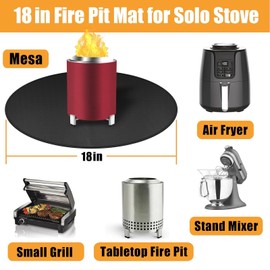 Round Fire Protection Mat, 18 Inch Waterproof Fireproof Mat, Outdoor Fireproof Mat, Foldable Fireproof Mat, Fireproof Grill Rug Outdoor, for Floor, Lawn and Camping