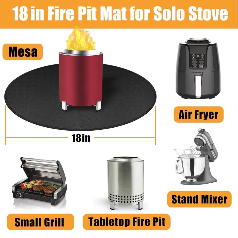 Round Fire Protection Mat, 18 Inch Waterproof Fireproof Mat, Outdoor