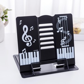 fuusui8 Cute Folding Tabletop Music Stand, Can Be Used As Lesson (Black)