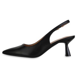 VAN HILL Women's Stiletto Heel Slingbacks, black