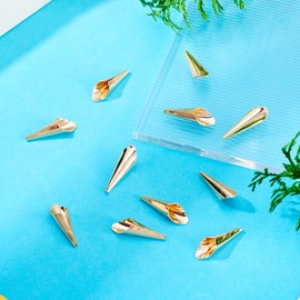 Elecrelive 10Pcs 18K Gold Plated Bead Cone Caps Long Bead Tassel End Caps Spacers Terminator for Beaded Tassel Earrings Pendant Neckalce DIY Jewelry Craft