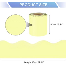 sourcing map Bulletin Board Borders, 32.8Ft x 2.24Inch Rolled Classroom Border Trim Notice Board Frame for Classroom Decoration, Light Yellow