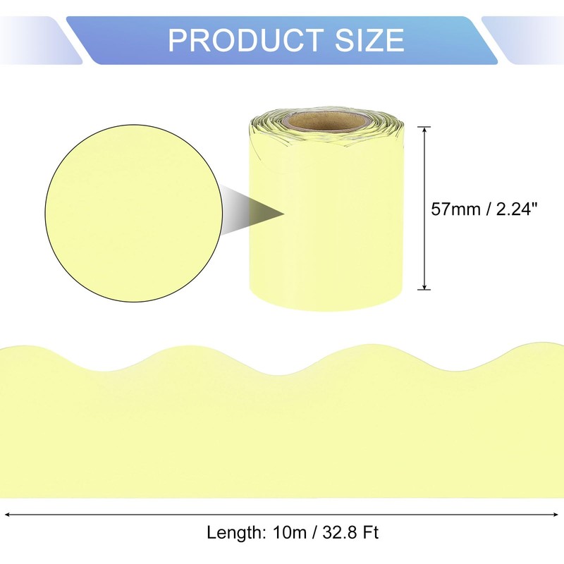 sourcing map Bulletin Board Borders, 32.8Ft x 2.24Inch Rolled Classroom