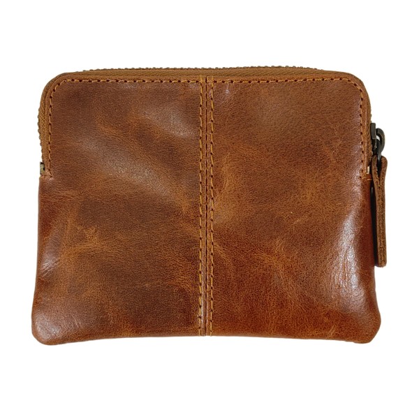 WINTTEN Coin Pouch Genuine Leather Multi-Card Holder with Keychain Ring