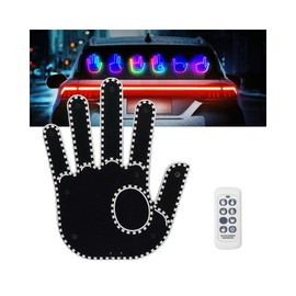 Goodream RGB LED Glow Hand Gesture Light for Car Truck Remote Control Rear Window Sign Light Up 7 Finger Gestures Funny Accessories Valentine's Day Gifts for Men or Women