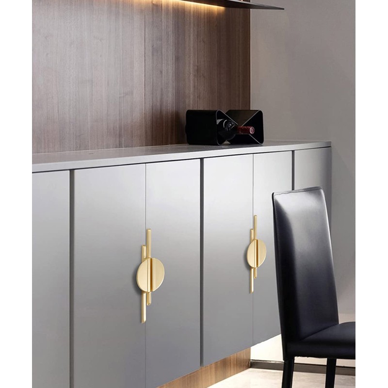 Myxekllo Brushed Gold Drawer Pulls Half Moon Drawer Pulls, 2.5