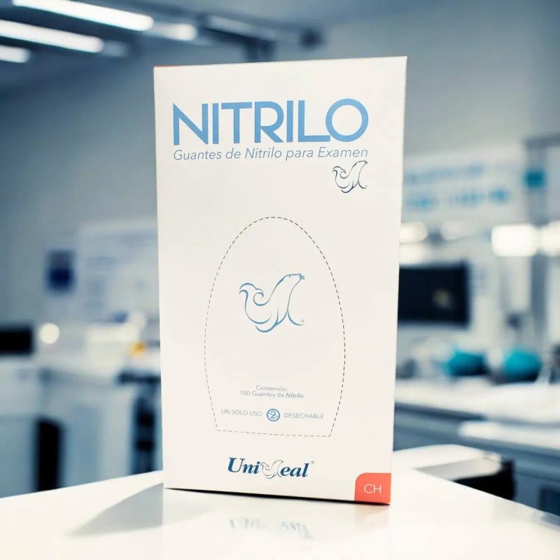 Guantes De Nitrilo Azul Uniseal Libres De Látex 200 Pzas