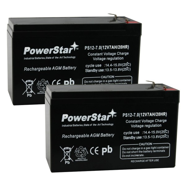 PowerStar 2x 12V 7Ah SLA Battery(s) Replace - gp1272 np7-12