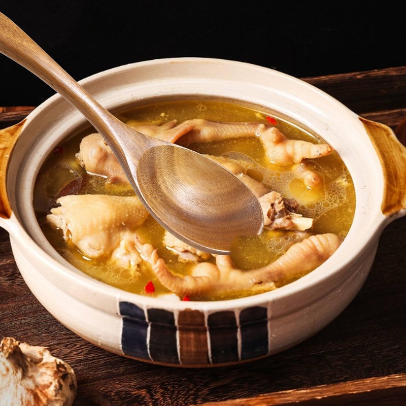 Oidnvay 9 PCS Wooden Spoons for Cooking, Utensils With Holder,