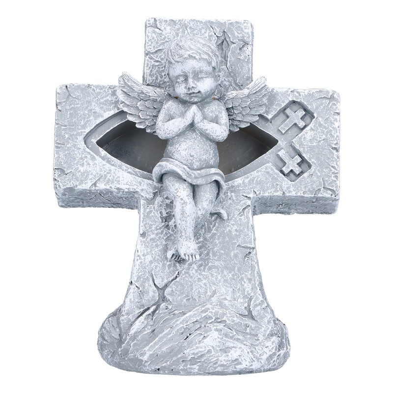 Angel Statue Hollow Design Cute Appearance Environmentally Friendly Resin Light