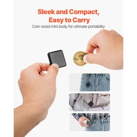 VEVOR Diktiergerät Mini, 128 GB, Aufnahmegerät mit Wiedergabe, 8730 Stunden Magnetischer Voice Recorder, 100 Stunden Akkulaufzeit, USB-C-Audiorecorder MP3 für Vorträge, Meetings, Interviews