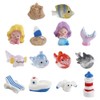 Kopida 14 Pcs Ocean Mini Figurines Resin Mermaid Seagull Fish