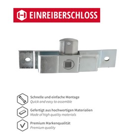 Gedotec Easy Single Lock | 1 Piece - Door Closer | Lock Made of Galvanised Steel 27 x 126 mm | Tongue Lock Including Mounting Material | Metal Doors or Cabinets | for Exterior and Interior Doors