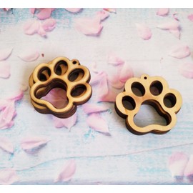 30PCS Dog Paw Print Unfinished Wood Earring Blanks, Tiger Paw Print Jewelry Making Crafts, DIY Project Wood, Dangle Earrings Jewelry Blanks (1.5'')