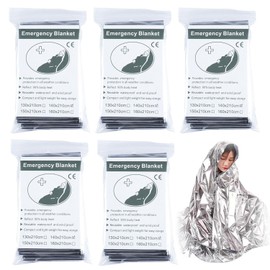 PAVIKE Aluminum Sheet, Survival Sheet, Emergency Sheet, Set of 5, Silver Aluminum Blanket, Lightweight, Large, Emergency Blanket, Compact, Folding Storage, Camping, Climbing, Earthquake, Typhoon