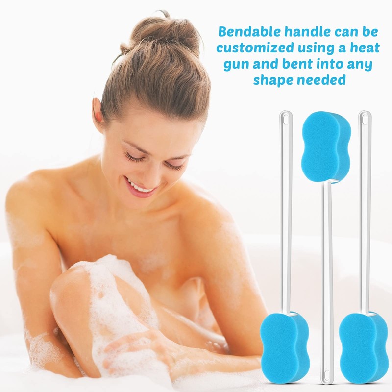 Norme 3 Pcs 22.4 Inch Long Handle Back Bath Sponge