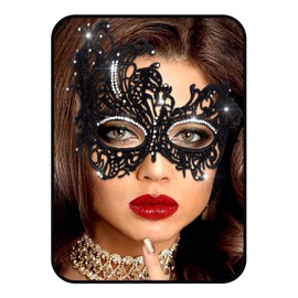 Tgirls Rhinestone Masquerade Mask Crystal Tassel Lace Mask Costume Party Eye Mask Sparkly Face Masks (Rhinestone)