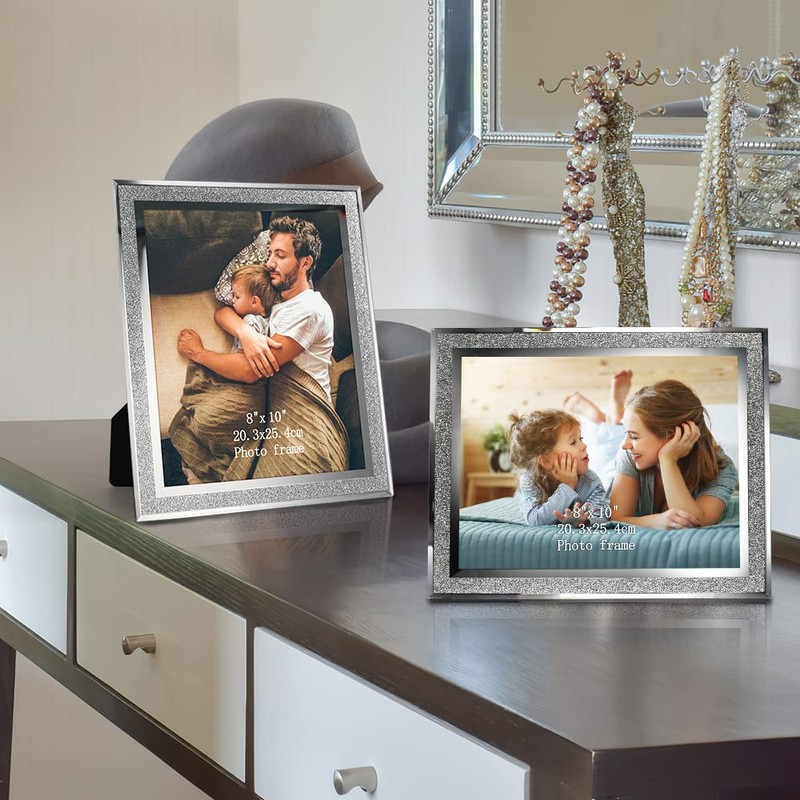 Calenzana 4 Pack 8x10 Picture Frames, Sparkle Glass Photo Frame