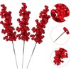 SMEILEE Christmas Red Berry Twig Stem, 12 Pack Artificial Burgundy