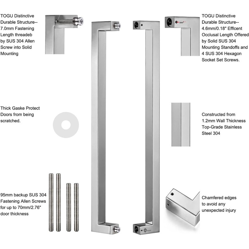 TOGU TG-R3825 Heavy Duty Commercial Grade 300mm/12 inches Square/Rectangle Shape