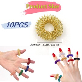 10Pcs Finger Massage Rings,Finger Massage Rings,Stress Relief Rings, Spiky Sensory Finger Rings Set for Teens, Adults, Silent Stress Reducer and Massager(5 Color)