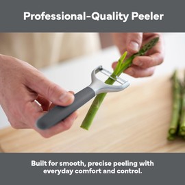 Misen Stainless Steel Vegetable Peeler - Dishwasher Safe Y Peeler - Easy to Use with Potatoes, Cabbage, Carrots, and More - Progessional Grade Kitchen Tool - Gray