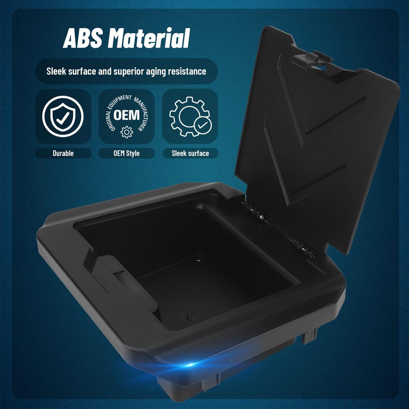 Chelhead Center Console Dash Storage Box ABS, Dashboard Tray Black