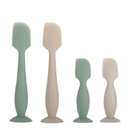 Baby Diaper Cream Spatula Applicator, 4 Pack Baby Butt Paste Spatula Diaper Cream Brush for Newborn Baby, 2 Large and 2 Mini Sizes (Green, gray)