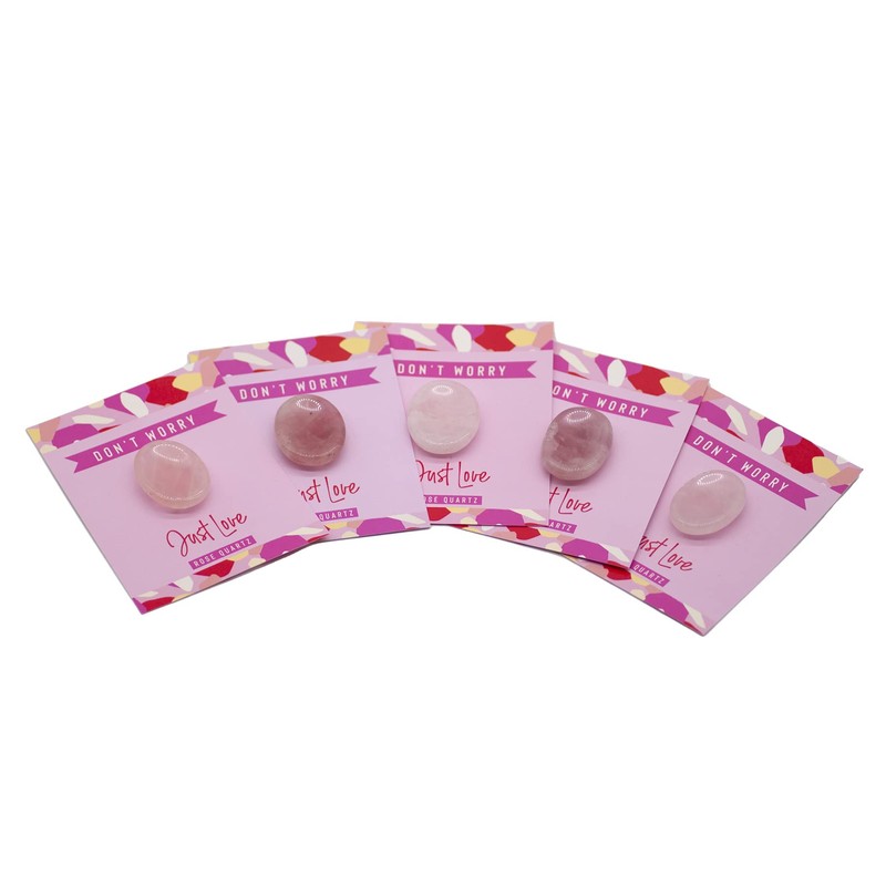 Rose Quartz Stress Relief Love Thumb Worry Stone Healing Crystals